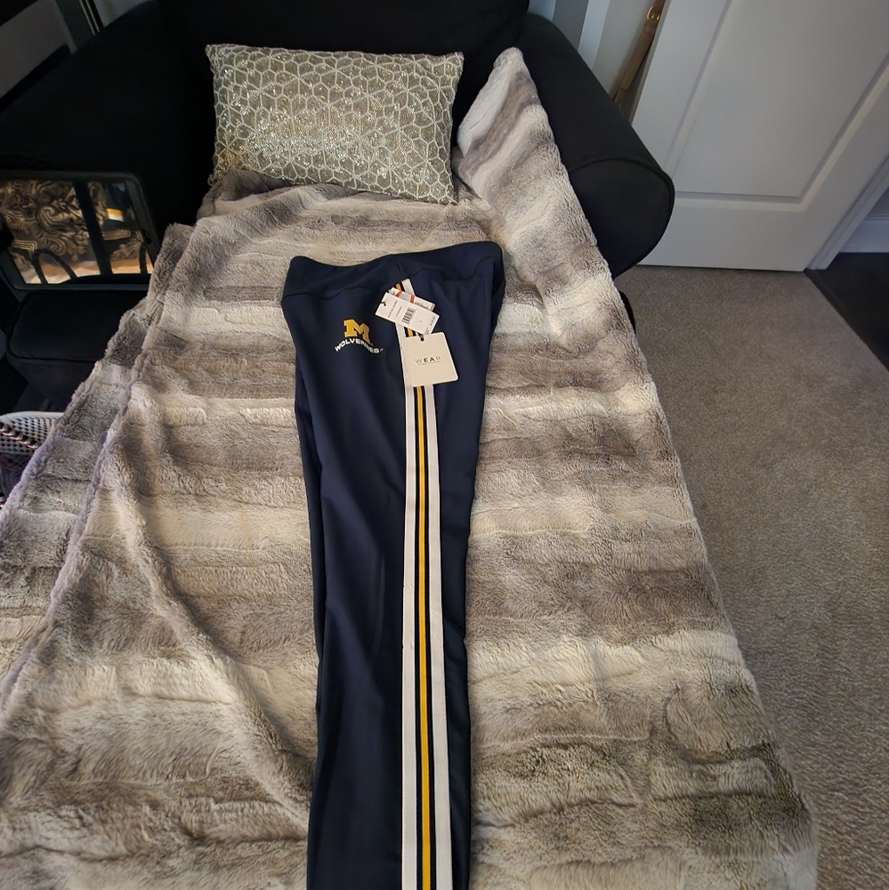 University of Michigan Navy  Pants with BLUE and GOLD  Stripe by